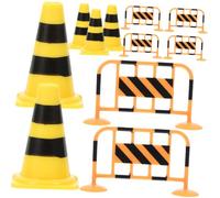 UKCOCO Juguetes Educativos para Años Conos de Tráfico Mini y Vallas Naranja Accesorio Aprendizaje Motor y Coordinación Plástico Resistente Color Amarillo y Naranja