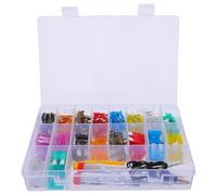 UKCOCO Kit Surtido de 306 Fusibles Automotrices de Aluminio con Comprobador y Extractor Fusibles de Cuchilla Estándar y Perfil bajo 2A-35A Caja Portátil para Coche Autocaravana y