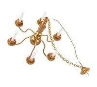 UKCOCO Lámpara Colgante Miniatura de Techo para Casas de Muñecas Accesorio de Iluminación DIY Color Dorado con Luz Blanca para Decoración de Maquetas y Proyectos de Manualidades