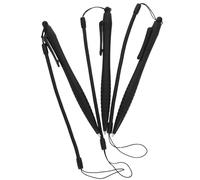 UKCOCO Lápiz Táctil para Pantalla Resistiva con Cordón Anti-pérdida Retráctil, Punta Suave Abs, Pack de 3 Unidades Negro, Herramienta Precisa para Tablets y Teléfonos Móviles