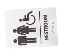 UKCOCO Letrero de Inodoro Braille para Baños Unisex Señalización de Aseos Placa para Baños Públicos Oficinas y Escuelas Diseño para Personas con Discapacidad