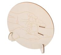 UKCOCO Letrero de Madera Conmemorativo Redondo para Recién Nacido con Soporte, Señal de Llegada de Ñiño para Hospital, Recuerdo para Padres, Decoración de Guardería, Juego de 2 Unidades