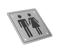 UKCOCO Letrero de Puerta para Baño Acero Inoxidable Resistente y Multifuncional Señalización Unisex para Oficinas y Comercios Fácil Instalación y Decoración Versátil