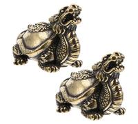UKCOCO Llavero Colgante Tortuga Dragón de Latón 2 Piezas Unisex Antiguo Vintage para Manualidades, Accesorios Diy, Regalos y Decoración Diaria