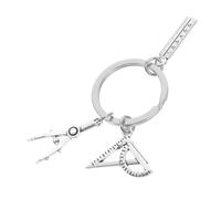 UKCOCO Llavero de Metal de Aleación Diseño de Brújula y Triángulo, Colgante Decorativo Compacto para Llaves y Mochila, Accesorio Práctico Adecuado para Estudiantes E Ingenieros, Obsequio