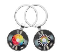 UKCOCO Llavero Decorativo de Vinilo 2 Disco de Aleación Piezas de de Zinc Colgante Vintage Obsequio Original para Mochila para Amantes Música