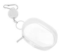 UKCOCO Llavero Transparente con Vitrina De Muñecas para Minifiguras Llavero con Bolsa para Muñecas De PVC con Bola De Pompón para Coleccionables USB Estatuilla Blanca