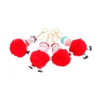 UKCOCO Llaveros Navideños de Peluche 4 Piezas Colgantes Adorables para Bolso Diseño de Muñeco de Nieve Reno y Santa Claus Accesorios de Navidad Suaves y Ligeros para Decoración y Uso