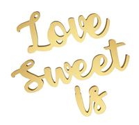 UKCOCO Love Is Sweet Cartel Decorativo en Tablero de Densidad Dorado Práctico y Duradero para Bodas Adecuado para Ambiente Romántico en Fiestas y Aniversarios
