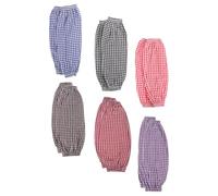 UKCOCO Mangas Protectoras para Limpieza y Cocina de Algodón y Lino Patrón a Cuadros Resistentes al Aceite y Agua Talla Única 6 Pares Multicolor para Jardinería Cuidado de Mascotas y