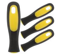 UKCOCO Mango Ergonómico Antideslizante para Lima 8 Pulgadas, Mango de Repuesto Plástico Negro y Amarillo 4 Piezas, Accesorio Portátil para Escofinas Manuales en Herramientas de Corte