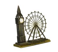 UKCOCO Maqueta Londinense Reloj De La Torre y Noria De Londres, Aleación Metálica, Color Bronce Antiguo, Decoración Británica para Hogar y Oficina, Recuerdo Turístico Único, Figura Ornamental De Mesa