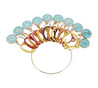 UKCOCO Marcadores de Crochet Numerados del 0 al 9 Set de 10 Piezas con Diseño de Orejas de Gato en Aleación con Acabado de Goteo de Aceite Azul Clips Antienganches para Tejer Suéteres