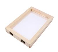 UKCOCO Marco Doble de Fabricación Papel DIY Beige Molde Artesanal para Hacer Papel Reciclado con Tamiz Malla Madera Resistente para Manualidades Educativas