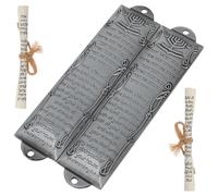 UKCOCO Mezuzá de Metal Retro 132mm con Símbolos Judíos, Decoración Religiosa para Puerta de Entrada, 2 Piezas para Hogar y Ambiente Sagrado