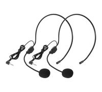 UKCOCO Micrófono de Diadema Cable Negro 2 Piezas Micrófono Vocal Condensador Unidireccional Ajustable para Amplificador de Voz Adecuado para Clases de Canto y Presentaciones