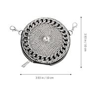 UKCOCO Mini Bolso Bandolera para Mujer Cadena Riñonera Pequeña Redonda Decoración de Gemas de Imitación Bolso de Cintura Brillante para Fiestas y Viajes Elegante