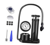 UKCOCO Mini Bomba de Aire Portátil de Alta Presión para Neumáticos de Bicicleta con Manómetro Inflador de Multiusos Color Negro Incluye Kit de Reparación y Accesorios Aleatorios