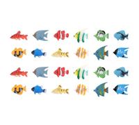UKCOCO Mini Figuras de Peces Tropicales para Acuarios 24 Piezas de Peces Artificiales de PVC Resistentes Decoloración Decoraciones Marinas Compactas y Realistas para Peceras y Paisajes