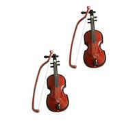UKCOCO Mini Violín de Juguete 2 Pcs Accesorios de Decoración Navideños de Violines de Simulación Juguetes Musicales para Niños Decoración para Casa de Muñecas