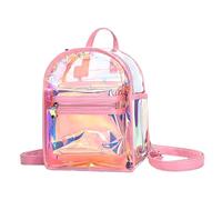 UKCOCO Mochila Transparente Iridiscente De Gelatina Para Niñas Pequeña Mochila De Maquillaje Para Eventos y Conciertos