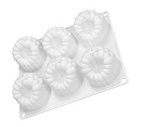 UKCOCO Molde de Silicona para Pastel de Frambuesa Grande 6 Cavidades 156g Negro, Molde para Fondant, Mousse y Postres de Chocolate, Utensilio Flexible y Resistente al Calor para Hornear