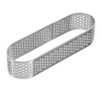 UKCOCO Molde Ovalado para Tartaletas de Acero Inoxidable con Orificios para Ventilación Molde para Mousse Tartas y Quiches Fácil de Desmoldar y Limpiar para Repostería Casera