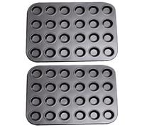 UKCOCO Moldes para Hornear Antiadherentes 24 Cavidades, Mini Moldes para Muffins Reutilizables, Bandeja para Pasteles sin Grasa, Aptos para Postres Saludables en Cocina Doméstica