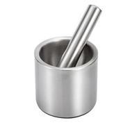 UKCOCO Mortero y Pilón de Acero Inoxidable 304 Juego de 1 Set Base Antideslizante Seguro para Triturar Ajos y Especias en Cocina Doméstica