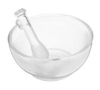 UKCOCO Mortero y Tazón de Vidrio Base Antideslizante para Uso en Laboratorio y Cocina, Apto para Mezcla de Ingredientes y Cosméticos