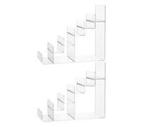 UKCOCO Organizador de Billeteras Acrílico Transparente 6 Niveles 2 Piezas, Expositor Escalonado 3,5 Cm Espacio para Carteras, Soporte Multifuncional para Gafas de Sol y Bolsos, Adecuado