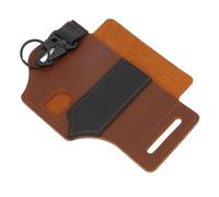 UKCOCO Organizador de Bolsillo de Cuero Multifuncional para Cinturón Funda Táctica para Linterna y Herramientas Diseño Retro en Cuero Suave Color Marrón Claro Llavero y Portalápices