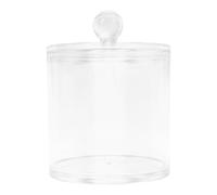 UKCOCO Organizador para Bastoncillos de Algodón con Tapa Caja Acrílica Redonda Grande para Almacenamiento Baño Dispensador Práctico y Compacto para Discos Desmaquillantes y Hisopos para