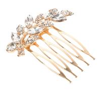 UKCOCO para Novia con Cristales Brillantes Peine Decorativo Elegante para Bodas Accesorio Artesanal para Mujer Diseño Dorado para Fiestas
