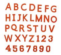 UKCOCO Parches Termoadhesivos Bordados de Letras y Números, 72 Piezas en Color Naranja, para Planchar en Ropa, Mochilas y Accesorios, Parches de Letras para Planchar en Tela, Apliques