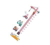UKCOCO Pegatina de Pared Medidor de Altura Infantil Diseño de Grúa Torre para Habitación de Niños, Pvc Duradero, 30 X 90 Cm, Decoración Práctica para Dormitorio y Cuarto Infantil, 2