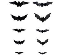 UKCOCO Pegatinas de Murciélagos de Halloween para Pared, Pvc Negro LED
