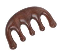 UKCOCO Peine Masajeador De Madera De Sándalo Natural Con Cinco Dientes Duros Para Exfoliar y Rascar El Cabelludo Estimulador Manual De Acupuntos Para Relajación Corporal
