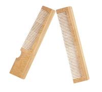 UKCOCO Peine Para Barba De Bambú 2 Piezas Tamaño Mini Práctico Para Hombres Cuidado Facial y Bigote Uso Diario Portátil