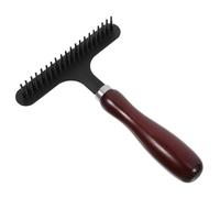 UKCOCO Peine para Mascotas De Acero Inoxidable Mango De Madera Peine para Perros y Gatos para Peinar Pelo Rizado Salones De Belleza para Mascotas