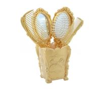 UKCOCO Peines Antistáticos Portátiles para y Cuidado Capilar con Espejo Kit Profesional para Peluquería y Diario Mujeres Masajeador de Cabelludo y Desenredante para Cabello Seco y Mojado