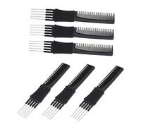 UKCOCO Peines Profesionales Para Cabello 6 Piezas Tamaño Estándar Peines Portátiles Para Recolección De Cabello Peluquería Uso Diario Accesorios De Plástico Duraderos