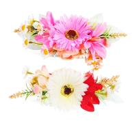 UKCOCO Peinetas Laterales Flores Para Boda 2 Unidades Tamaño Mediano Accesorio Para Cabello De Tela y Metal Para Novia y Dama De Honor Uso En Eventos Obsequios