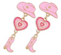 UKCOCO Pendientes Colgantes Creativos y Material Suave para Mujer Forma de Bota de Estilo Campestre y Sombrero, Aleación Esmaltada, Diseño Único para Fiestas y Compras