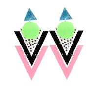 UKCOCO Pendientes Colgantes Geométricos Exagerados, Multi-capa De Triángulo, Aleación Ligera, Para Mujer, Perfectos Para Fiestas y Eventos, Diseño Fluorescente Minimalista, Talla Única