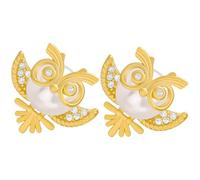 UKCOCO Pendientes de Búho para Mujer y Niña Juego de 1 Par Diseño Delicado Perlas Accesorios Ligeros y Hipoalergénicos Joyería Elegante para Uso Diario y Ocasiones Casuales