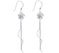 UKCOCO Pendientes De Flor De Cerezo Gemas Rosas Largos De Borla Para Mujer Joyería Colgante De Flor De Cerezo Para Eventos De