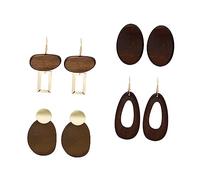 UKCOCO Pendientes De Madera Vintage Para Mujer, Pendientes Colgantes Geométricos Bohemios, Accesorios Ligeros y Duraderos, Uso Diario y Ocasiones Obsequios, Tamaño Medio