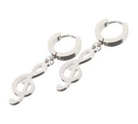 UKCOCO Pendientes Hip Hop Colgantes para Hombre, 1 Par de Pendientes Símbolos Musicales en Aleación Resistente, Adecuados para Uso Diario y Encuentros Sociales