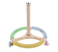 UKCOCO Percha Giratoria para Pájaros Soporte de Madera Multicolor (Verde, Azul, Amarillo), Accesorio para Jaulas de Loros y Periquitos, Juguete Interactivo para Ejercicio